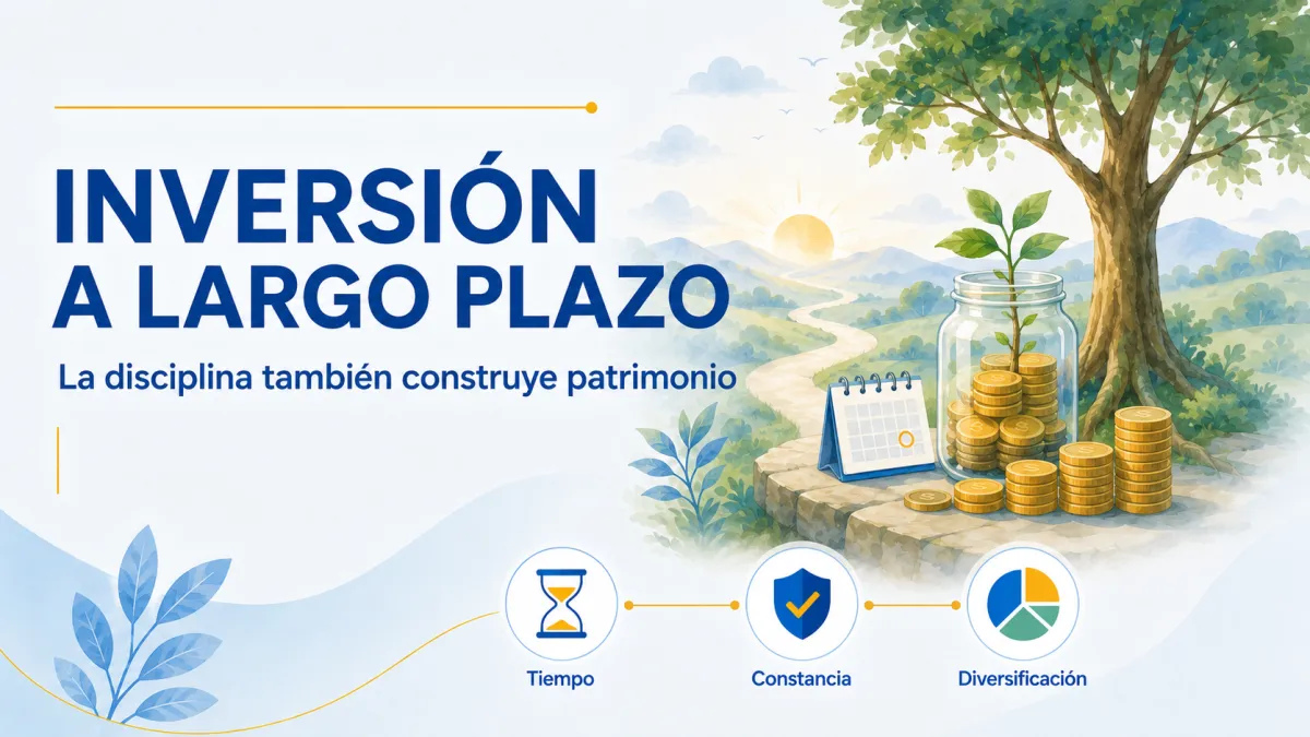 Árbol y aportaciones que representan una estrategia de inversión de largo plazo