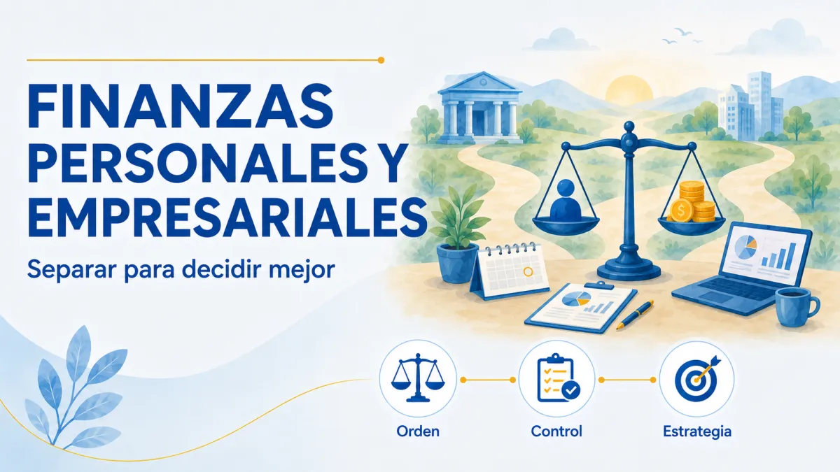 Balanza que representa la separación entre finanzas personales y empresariales