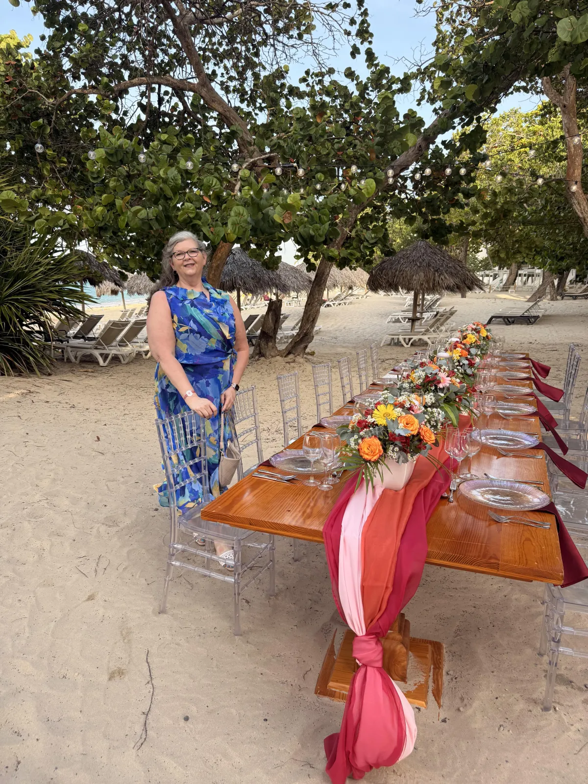 Jeni, founder of Journey Down the Aisle, at a luxury resort site inspection