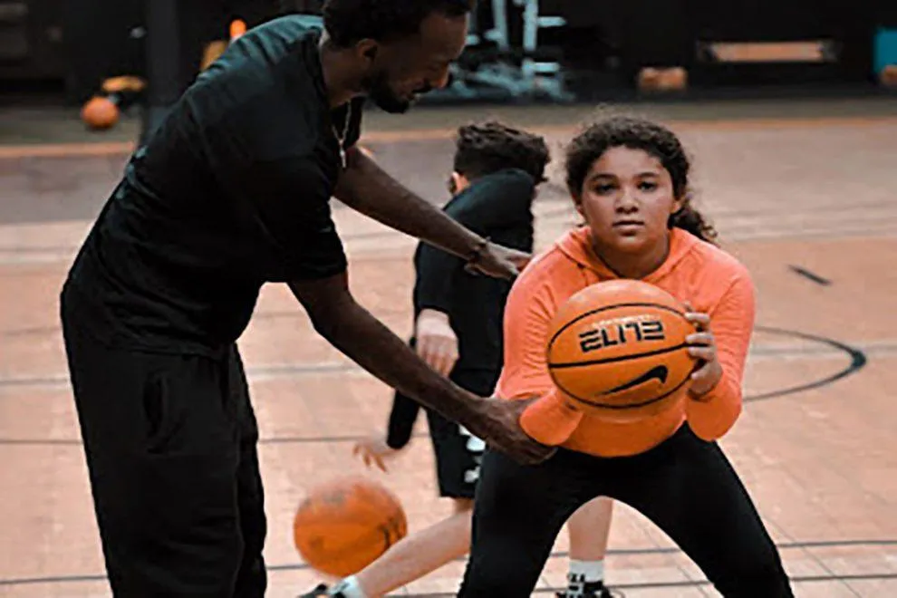 basketball near brown table