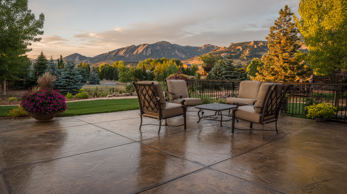 Restored backyard concrete patio after slab leveling and resurfacing