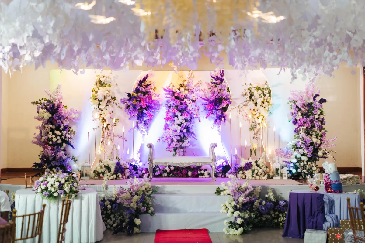 a table full of plates of food