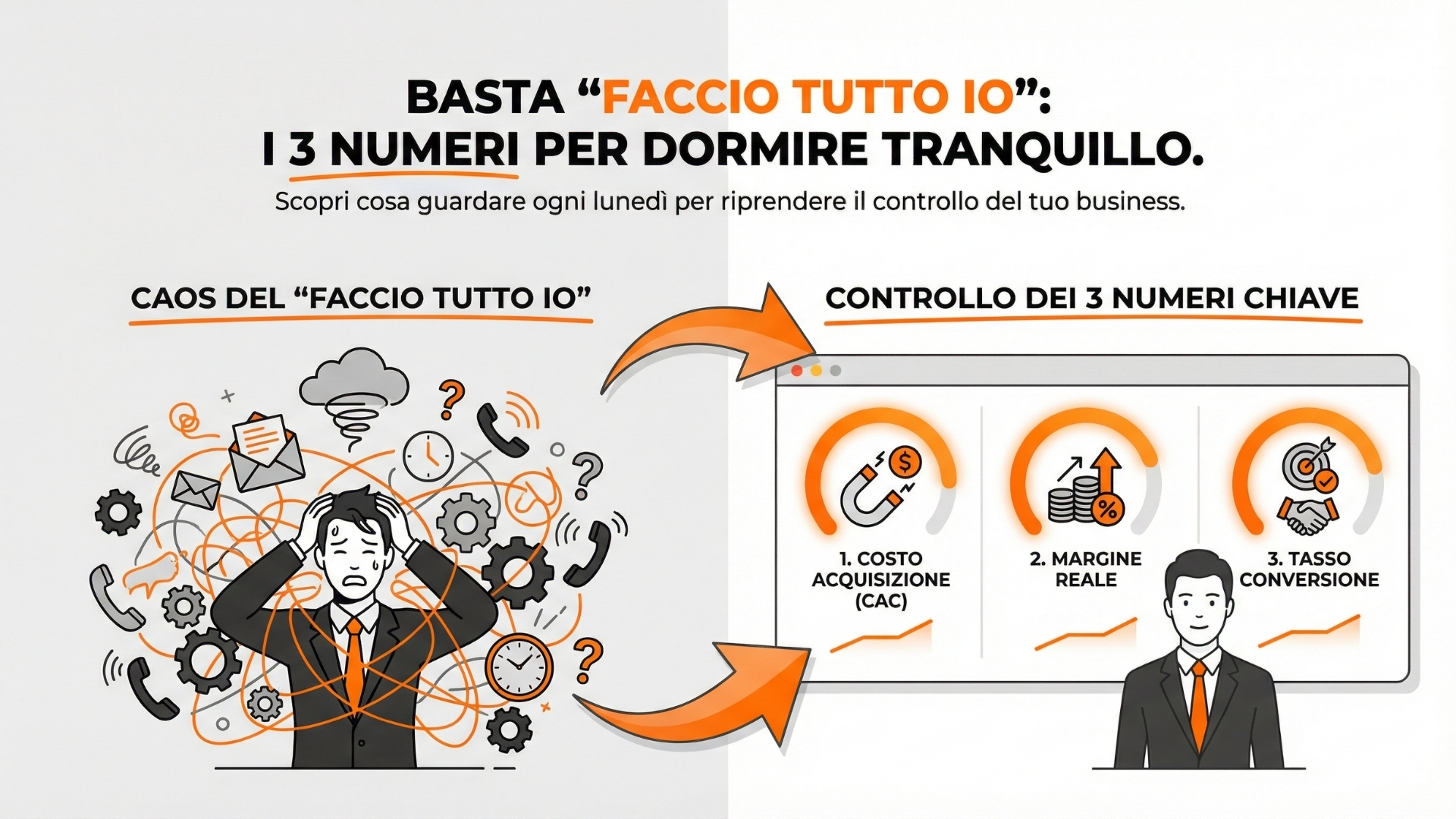 La fine del "Faccio tutto io": I 3 numeri che un imprenditore deve guardare ogni lunedì mattina per dormire tranquillo