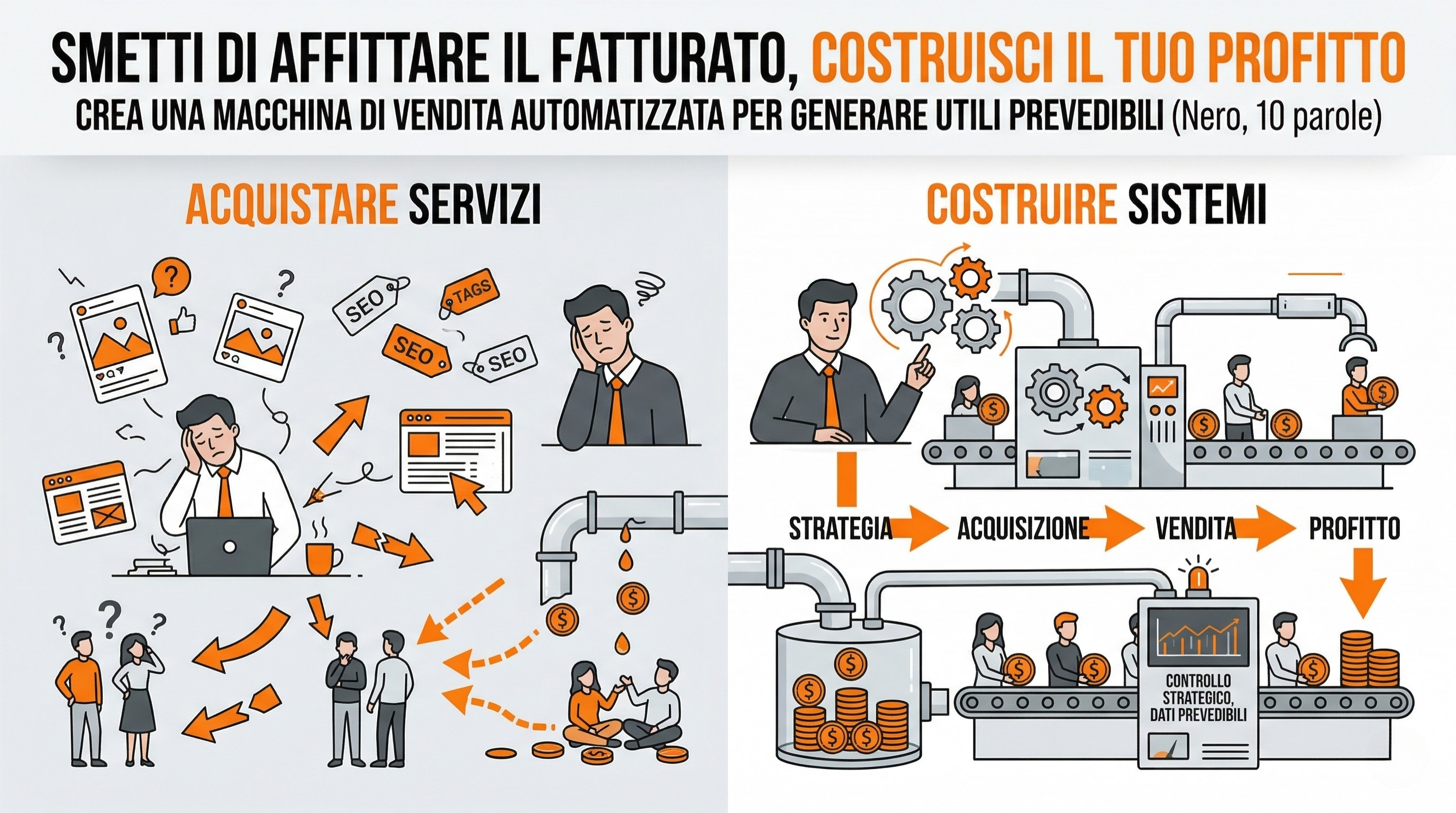 Servizi vs. sistemi: La differenza tra acquistare servizi e "creare una macchina di vendita".