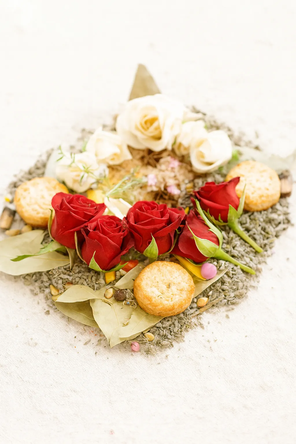 Despacho offering with nature elements in a spiritual ritual