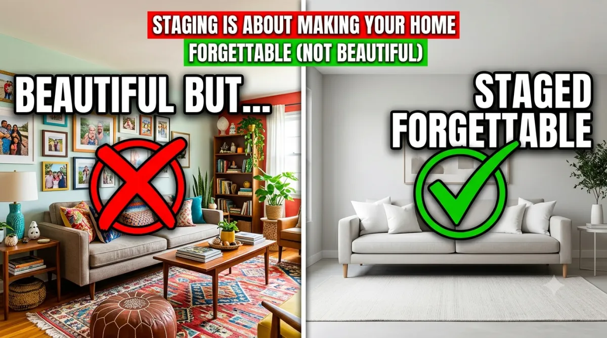Staging Is About Making Your Home FORGETTABLE (Not Beautiful)