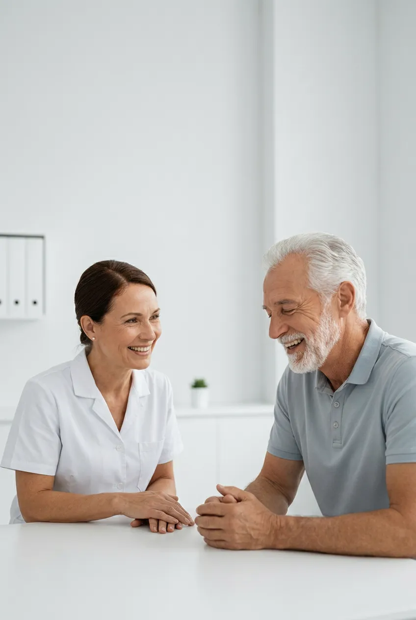 Couple looking at tablet
