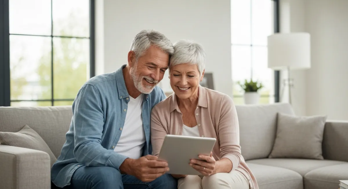 Older couple viewing a tablet