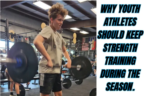 Youth athlete completing supervised in-season strength training