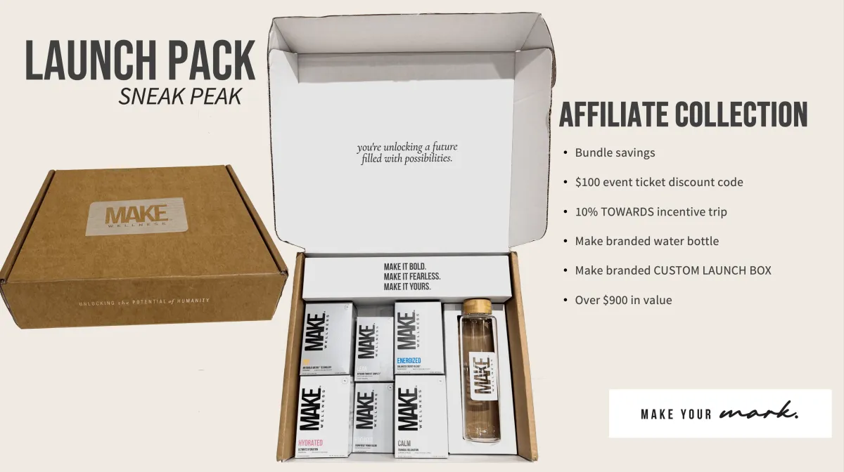 The ideal way to begin is with a Launch Pack. This bundle includes all six of our products, along with additional exclusive benefits outlined on the slide, giving you a comprehensive start and maximum value.