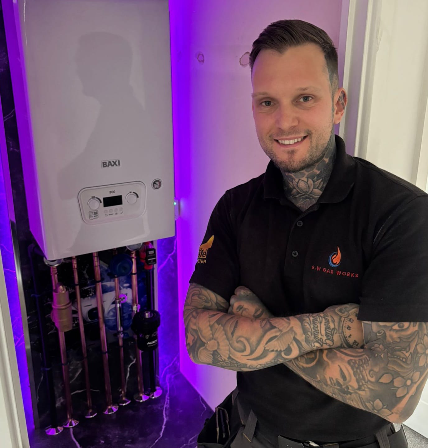 Clean boiler installation and tidy pipework