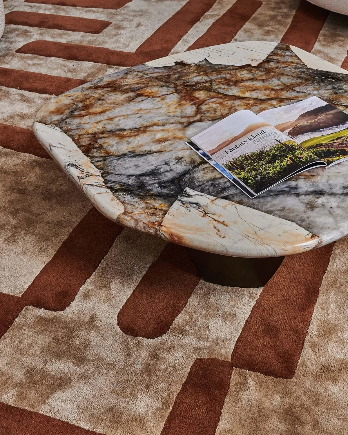 Organic Marble Coffee Table - Living Room - Victorian Townhouse - Notting Hill London