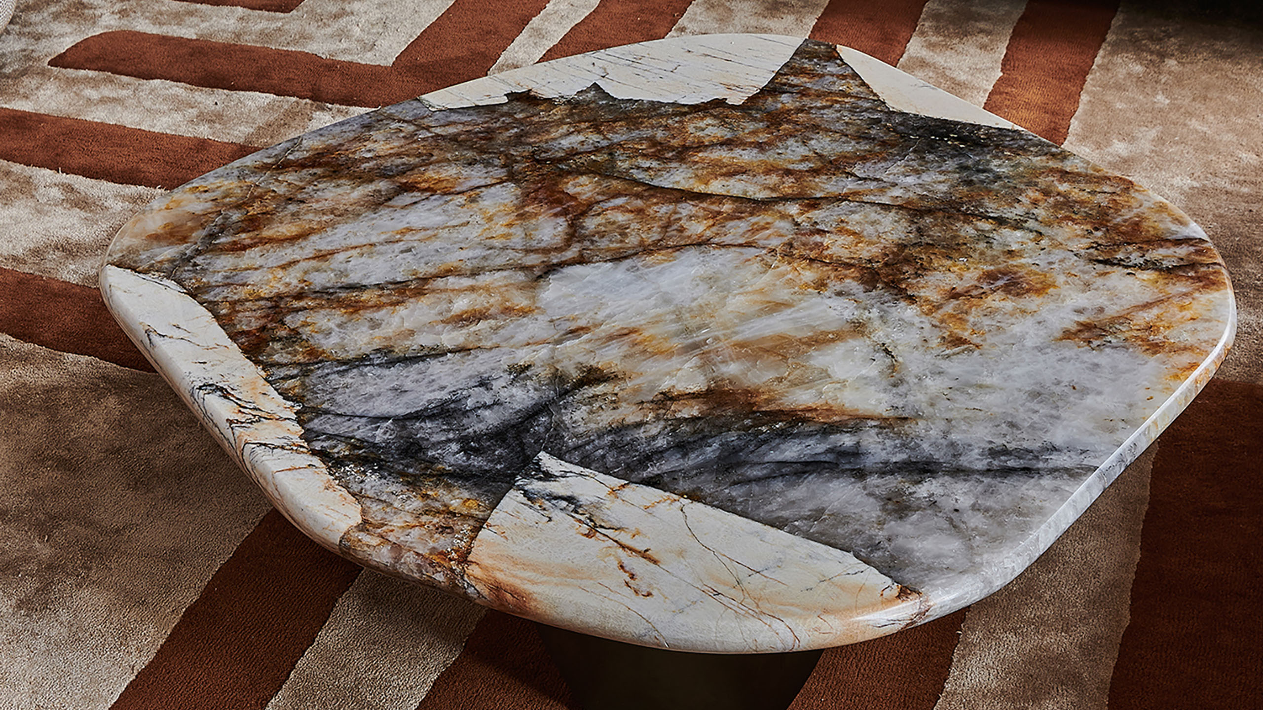 Organic Marble Console Table designed by WOOLF for a Victorian Townhouse in Notting Hill.