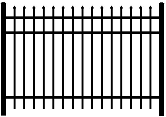 Black aluminum fence with spears