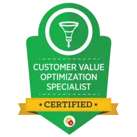 Certified Customer Value Optimization Specialist badge awarded to Robyn Bennett.