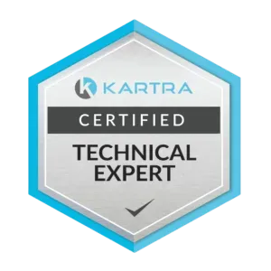 Kartra Certified Technical Expert badge awarded to Robyn Bennett.