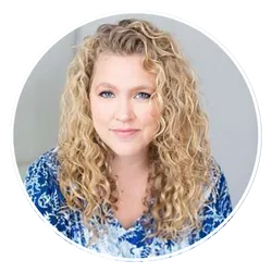 Julie Chenell with wavy blonde hair, digital marketing expert