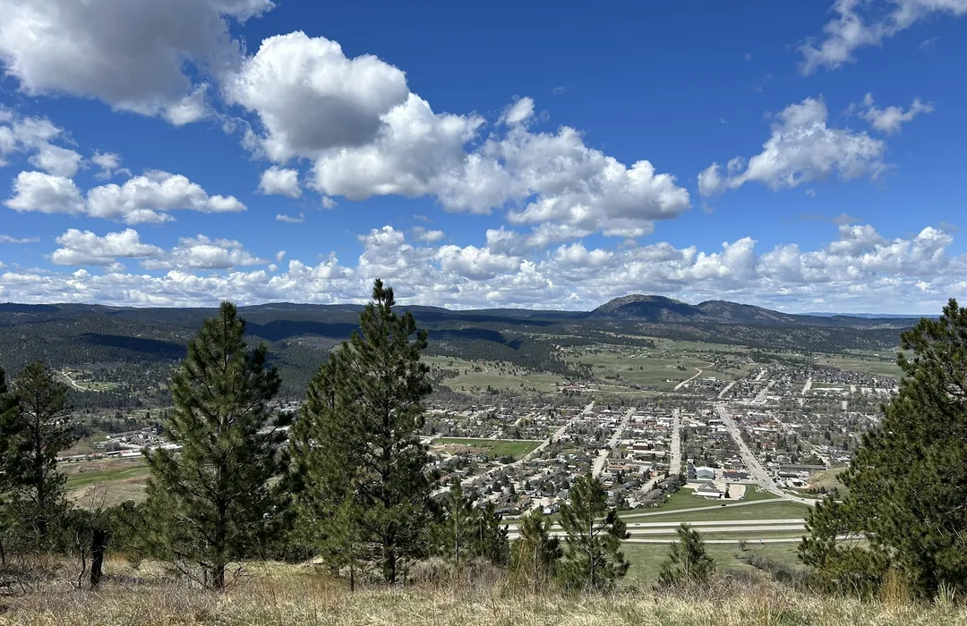 Multi-level deck with mountain views in Lookout Mountain Spearfish SD