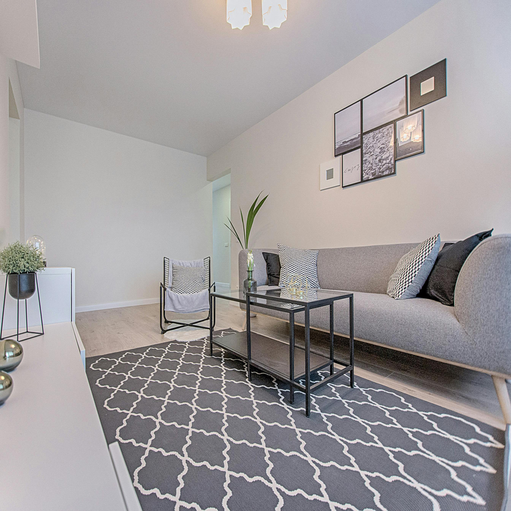 freshly cleaned carpet in residential living room