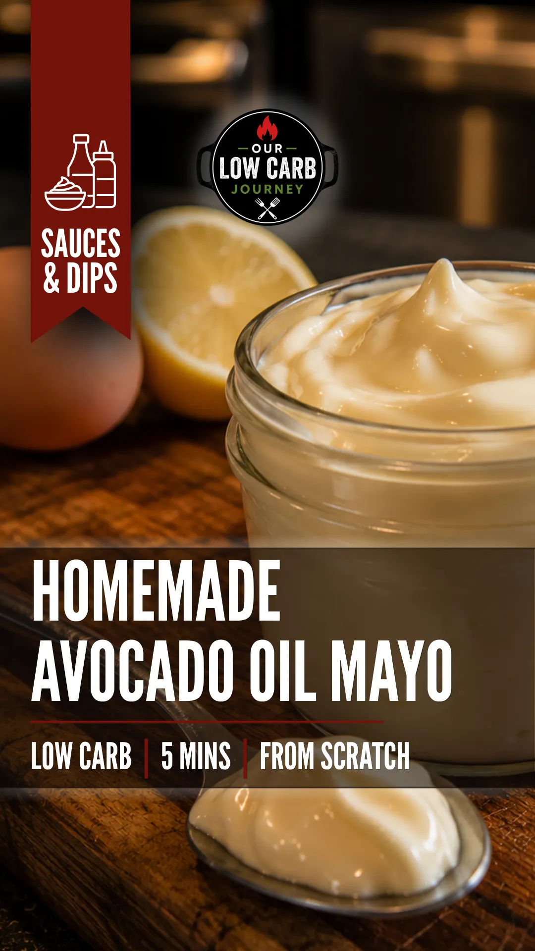 Creamy homemade avocado oil mayonnaise made with simple ingredients