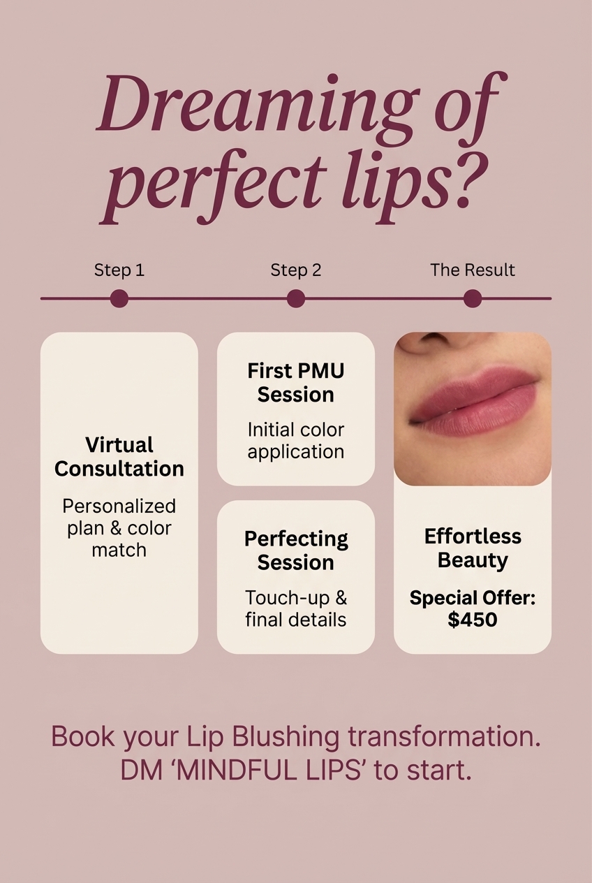 Lip Blushing Before and After - Soft Natural Enhancement