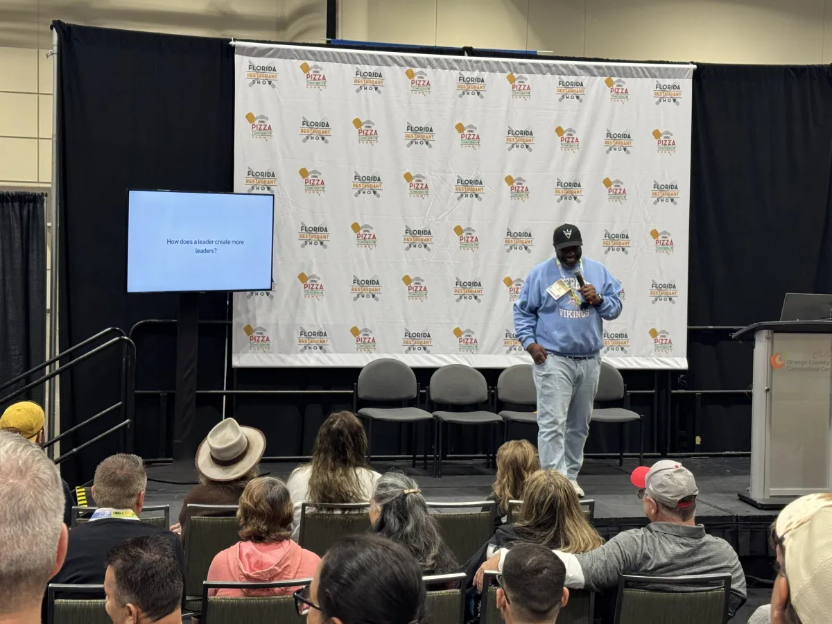 Manager communicating with his team