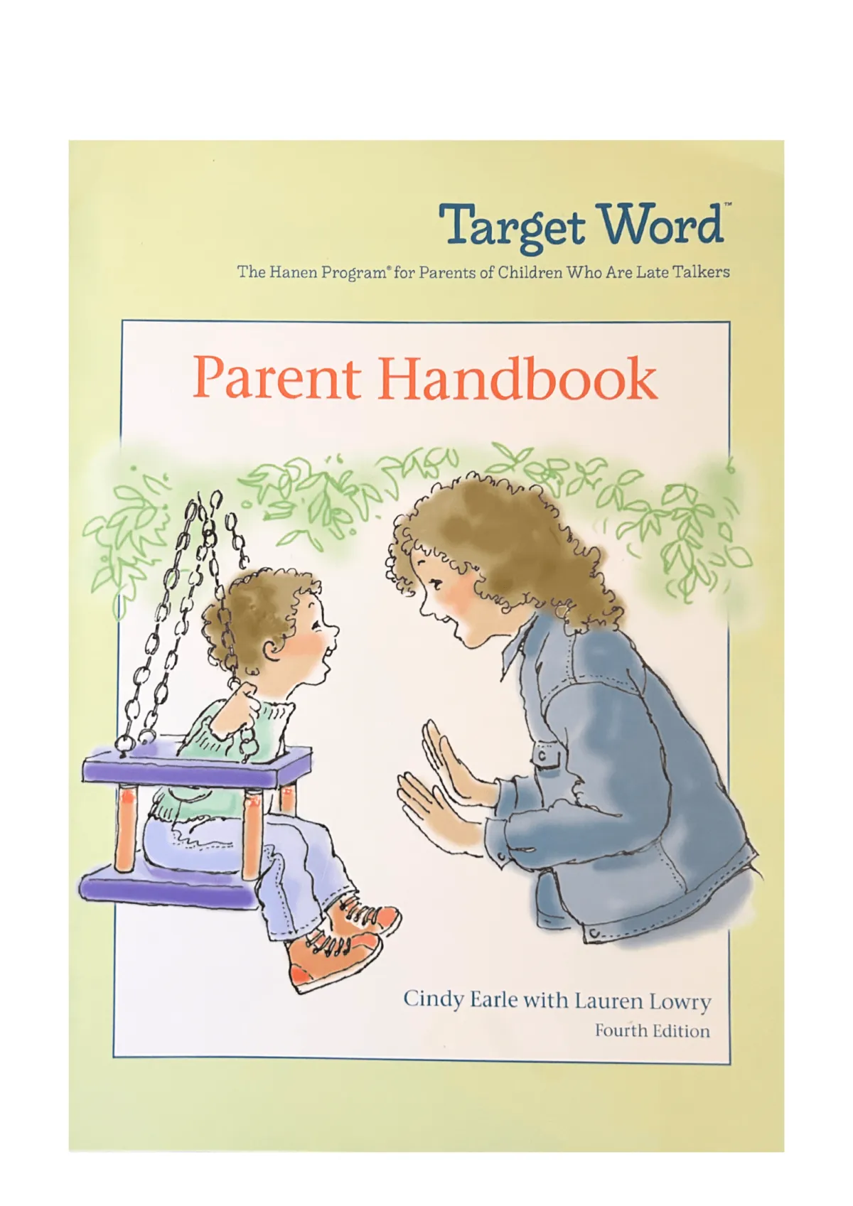 Target Word Parent Handbook cover, a guide for parents of late talkers, associated with The Hanen Program.