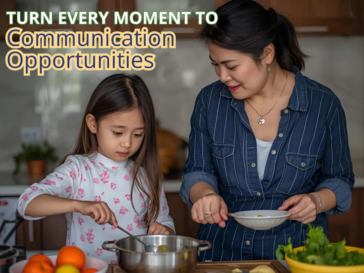 mother and daughter cooking together; Laura Hutchinson, Speech-Language Pathologist at Paths 2 Communication, Northern British Columbia