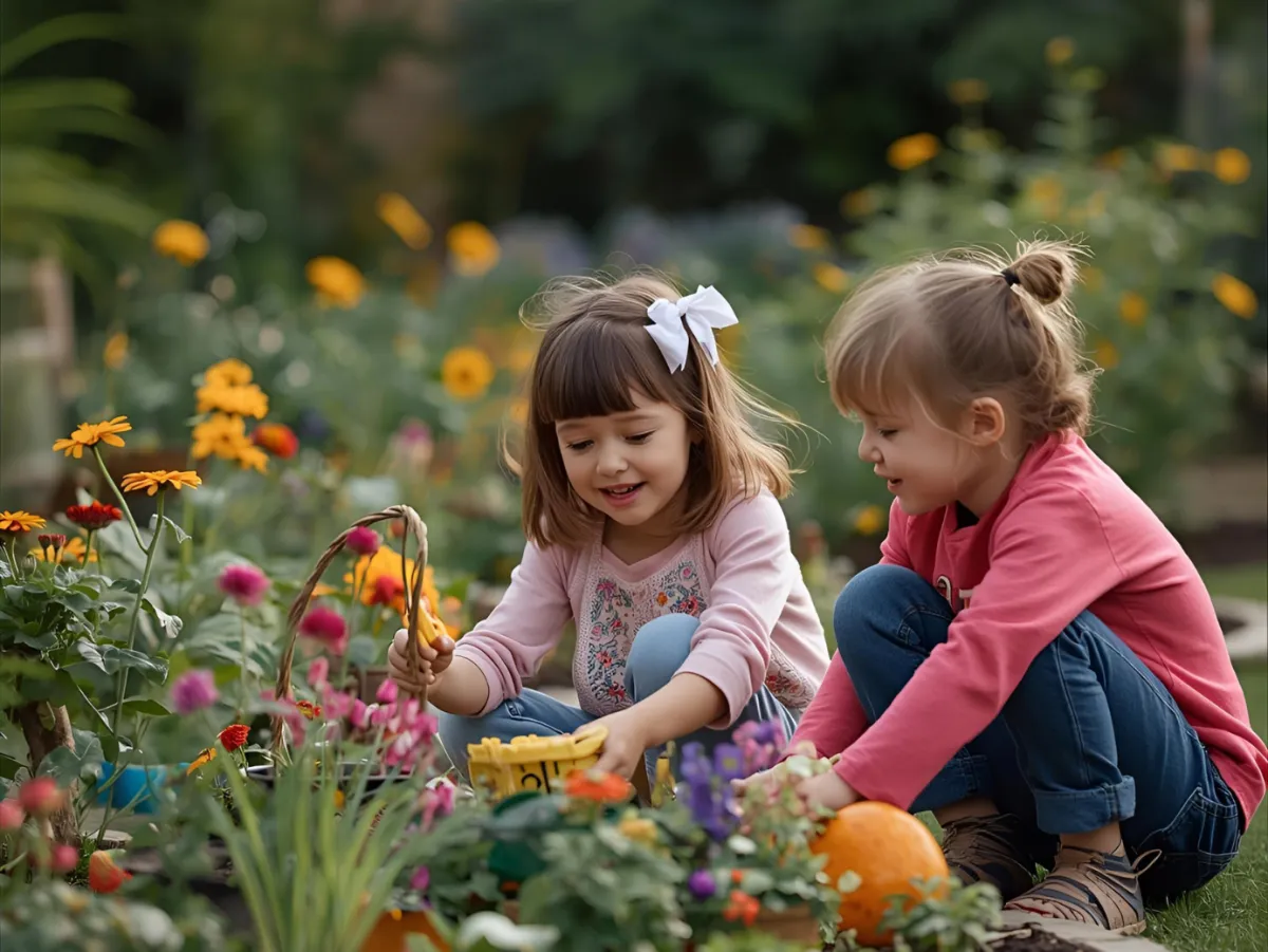 girls playing in the garden; Laura Hutchinson, Speech-Language Pathologist at Paths 2 Communication, Northern British Columbia