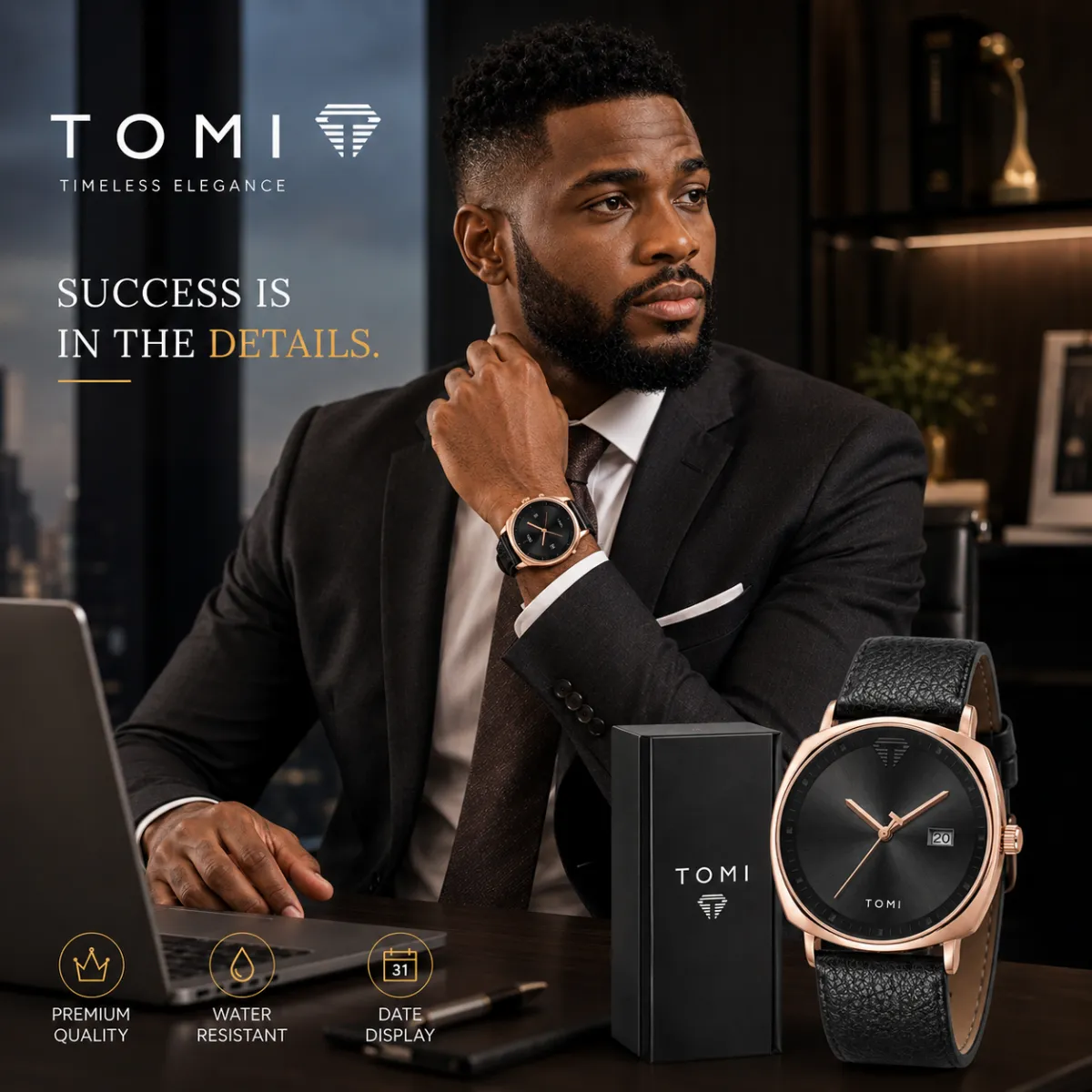 Man adjusting his suit cuffs revealing the premium timepiece