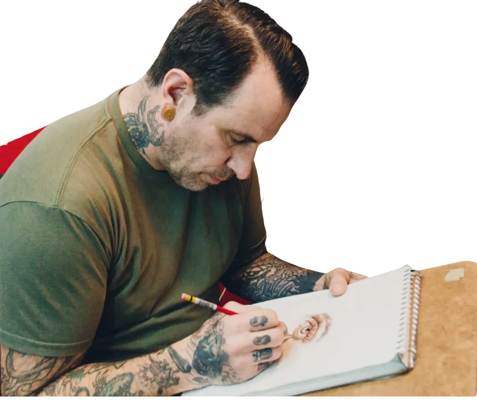 Custom tattoo by Tim Davis at Rose & Dagger Tattoo