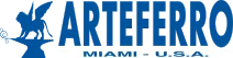 Arteferro Miami logo, experts in creating exquisite wrought iron stair components.