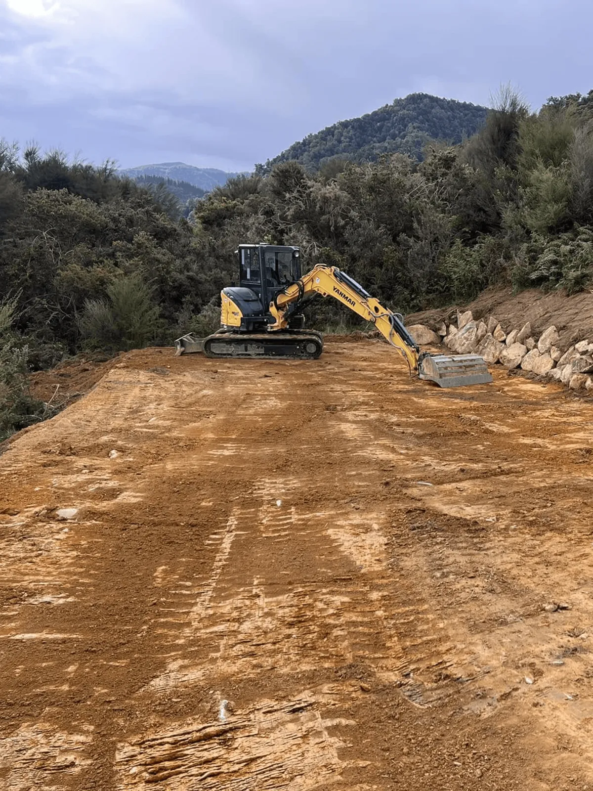 Excavator digging and site preparation for new build Nelson Tasman