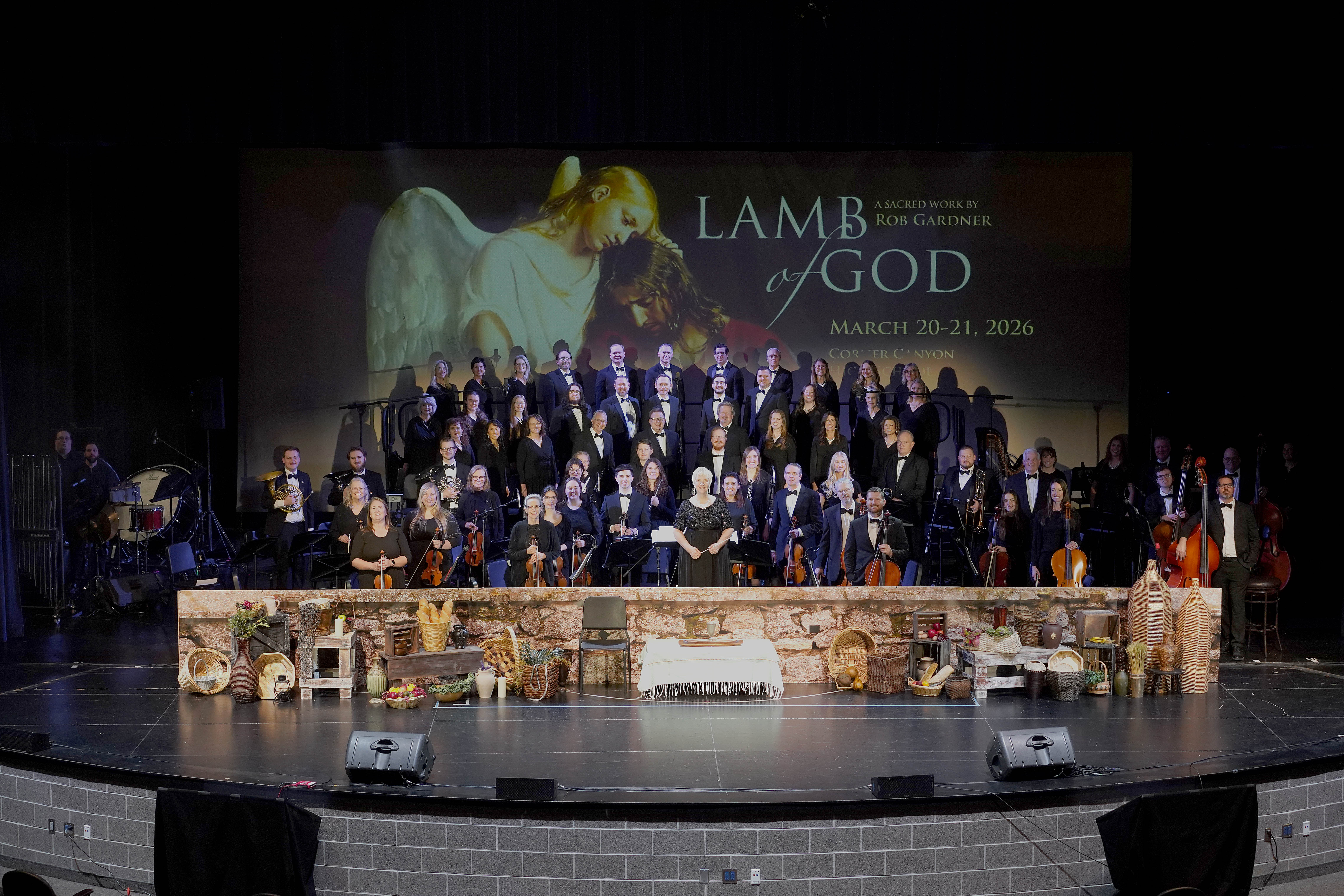 Choir singing in performance