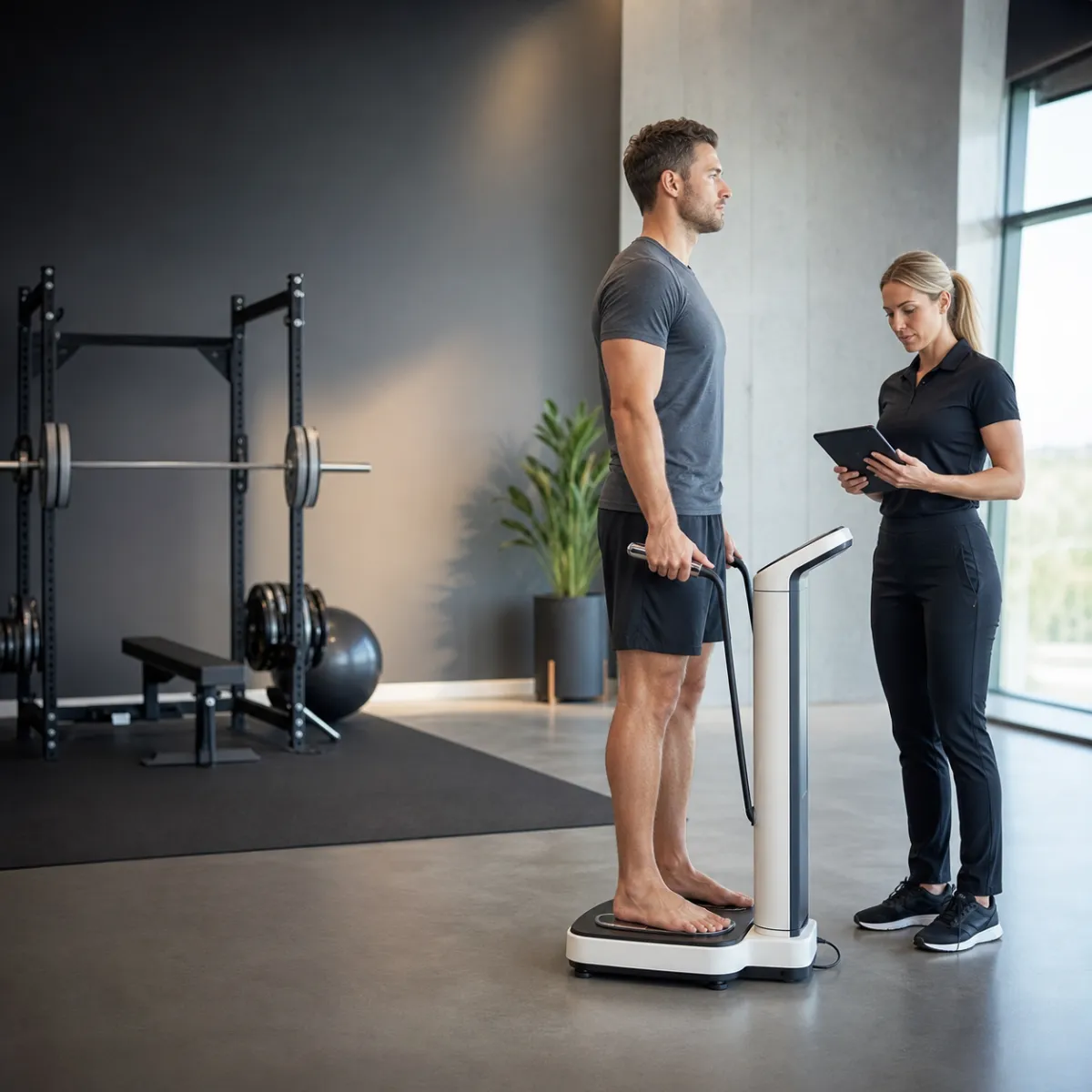 InBody body composition scan during a medical weight loss consultation at Pinnacle in Lubbock