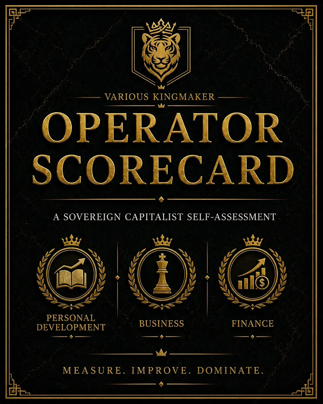 Sovereign Operator Scorecard lead magnet for assessing business, capital, and operator skill