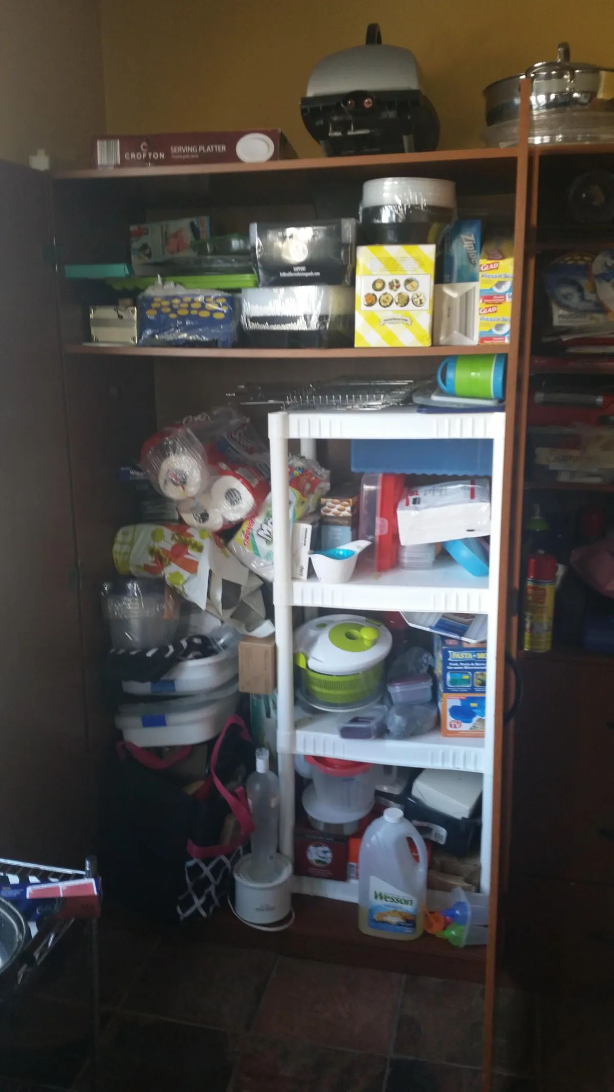 before professional organizing - kitchen pantry