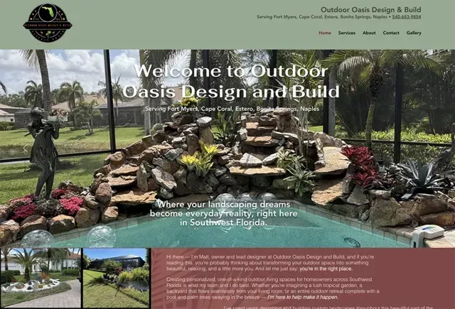 Oasis Outdoor Design & Build website