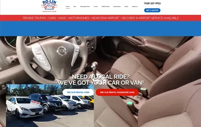 RoLin Rentals website