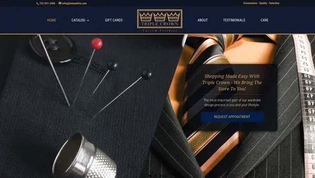 Crown Custom Shirts website