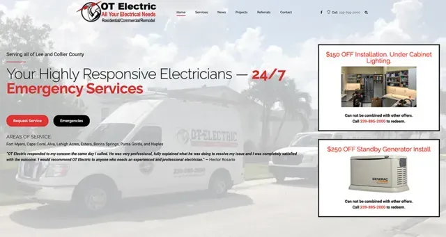 OT Electric Company website