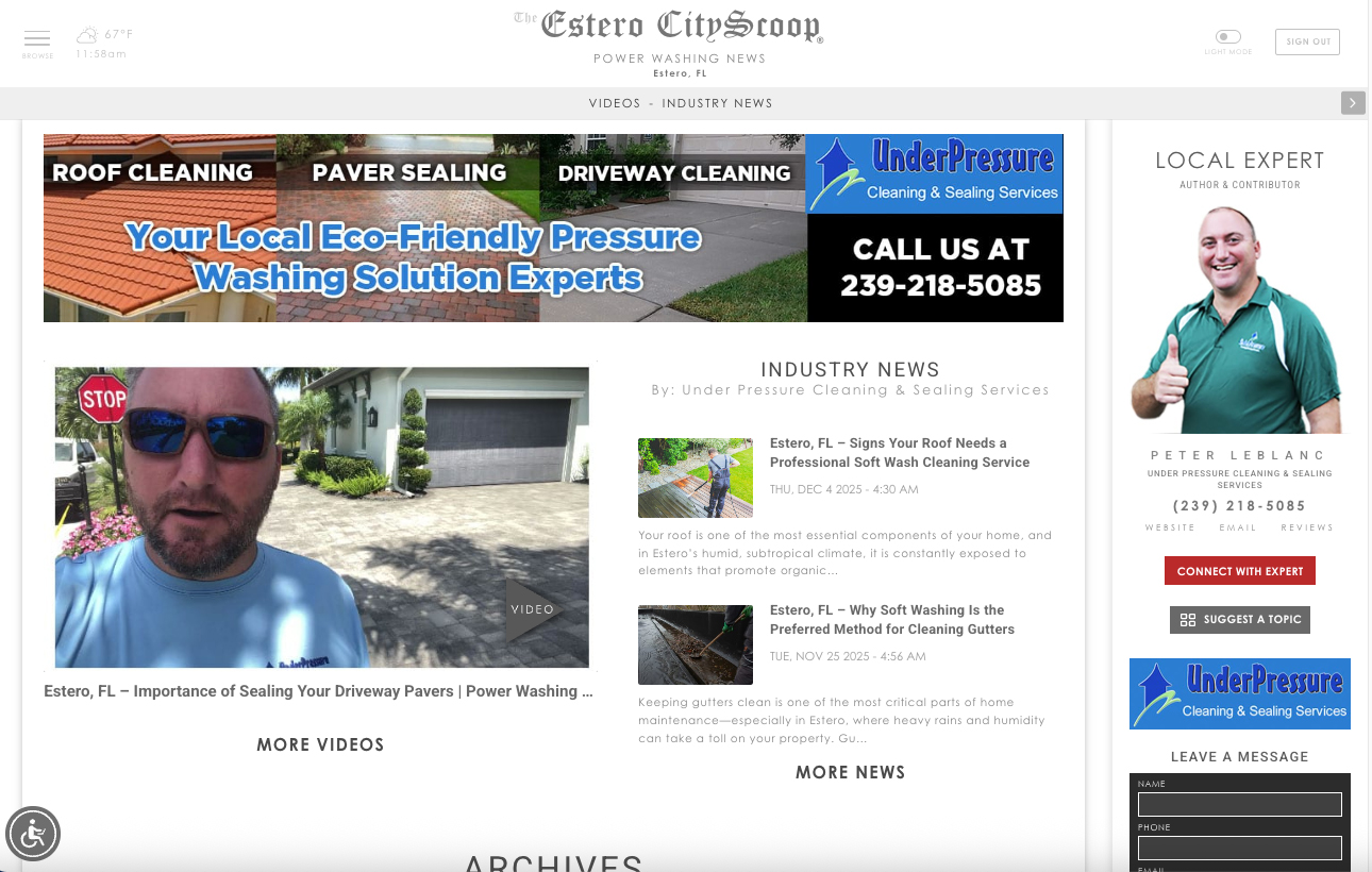 Under Pressure Power Washing of Estero