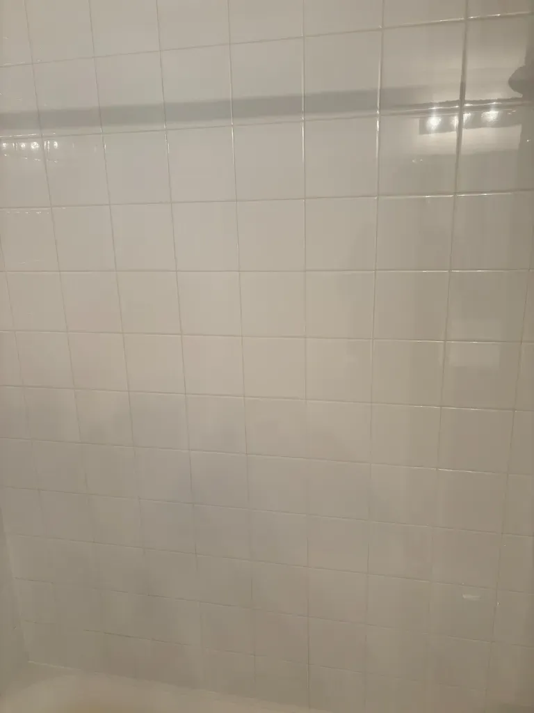 Commercial tile hard water mineral removal in Highlands Ranch — lobby and restroom tile cleaning