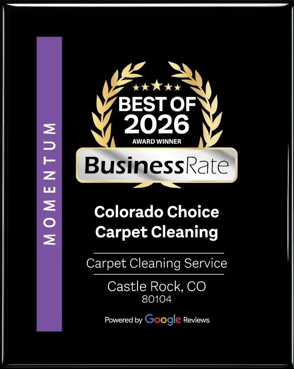Business Rate Award Winner 2026 | Coloado Choice Carpet Cleaning