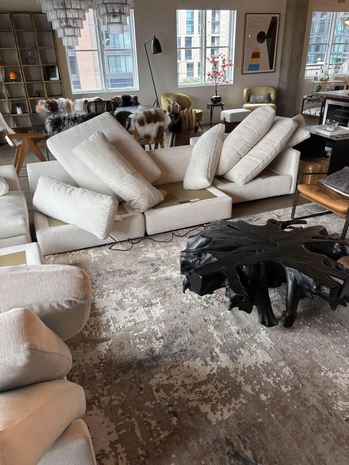 Custom handmade fabric sofa cleaned in an Applewood, Lakewood, CO home