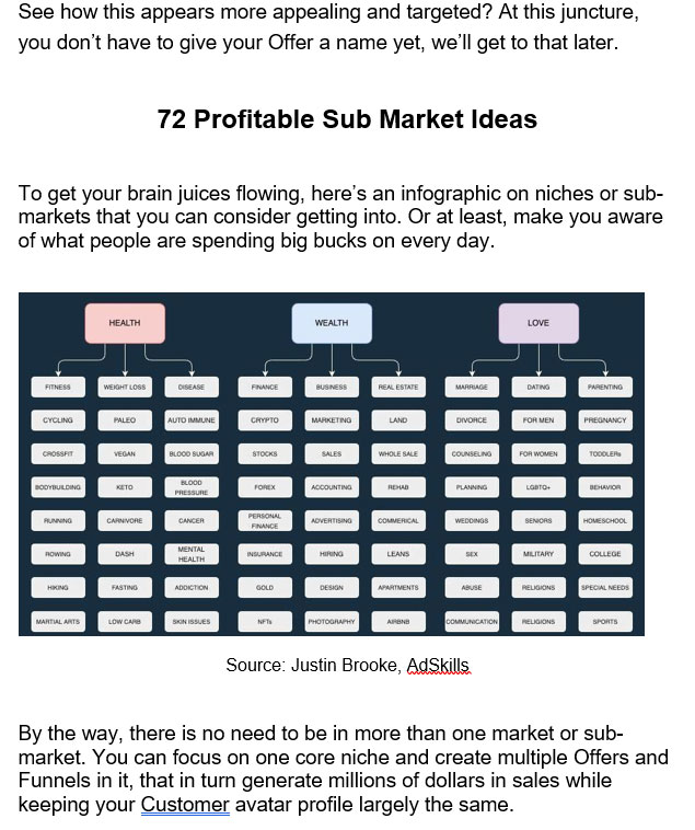 72 Sub Niche Idea Image