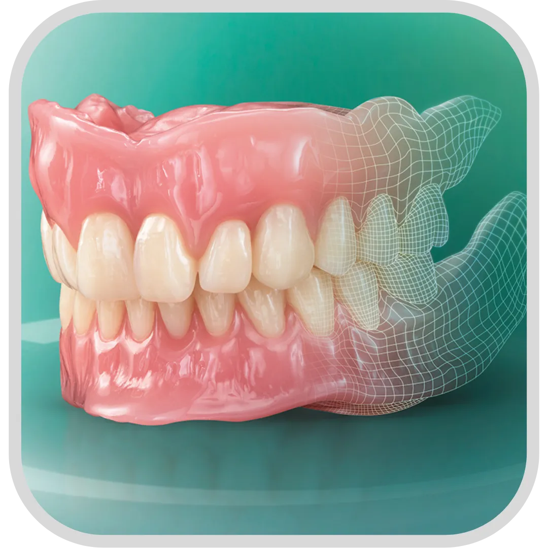  High-quality full dentures designed for a natural appearance and comfortable fit, crafted by an advanced dental laboratory for durability and functionality.