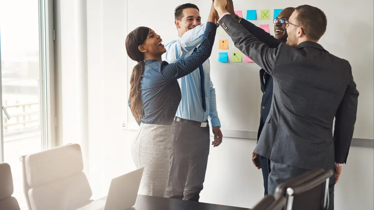 Illustration of gaining employee buy-in and workplace engagement through leadership communication
