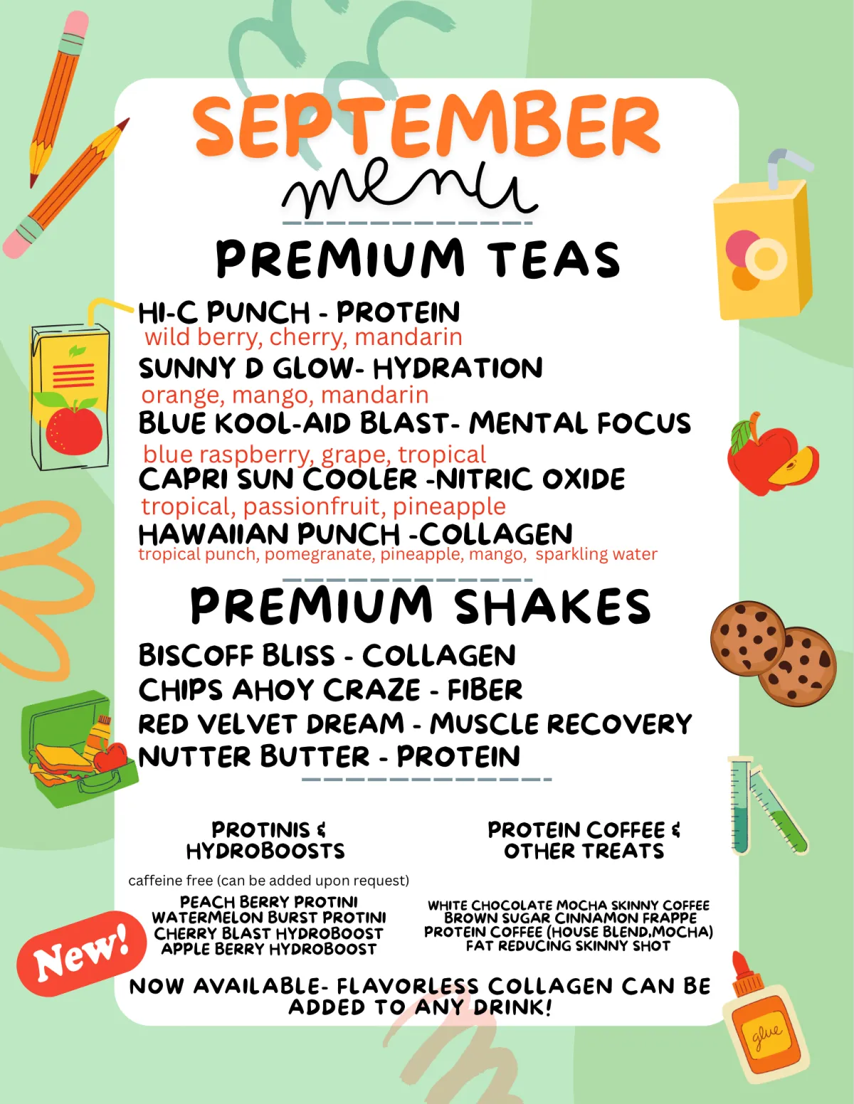 Hub City Nutrition Limited Menu