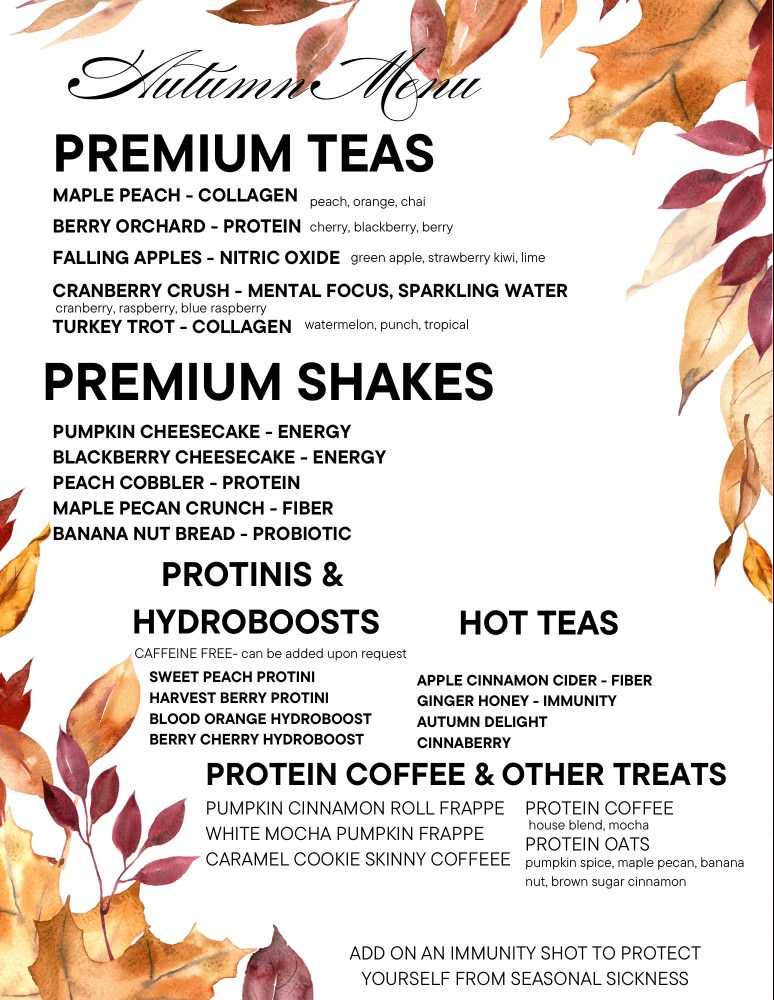 Hub City Nutrition Limited Menu